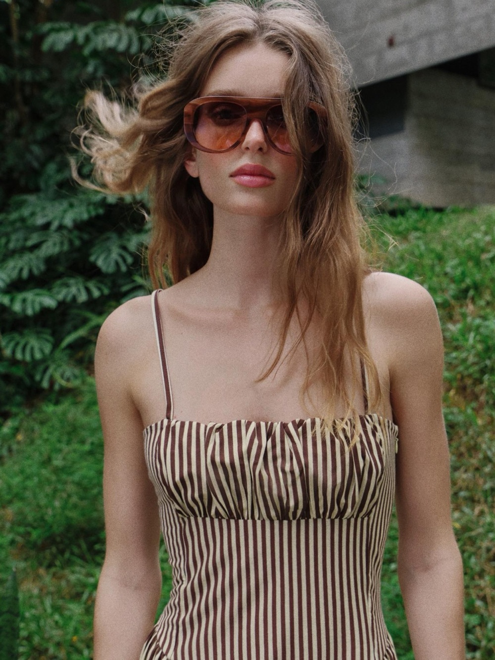 Zara Striped Combination Poplin Dress